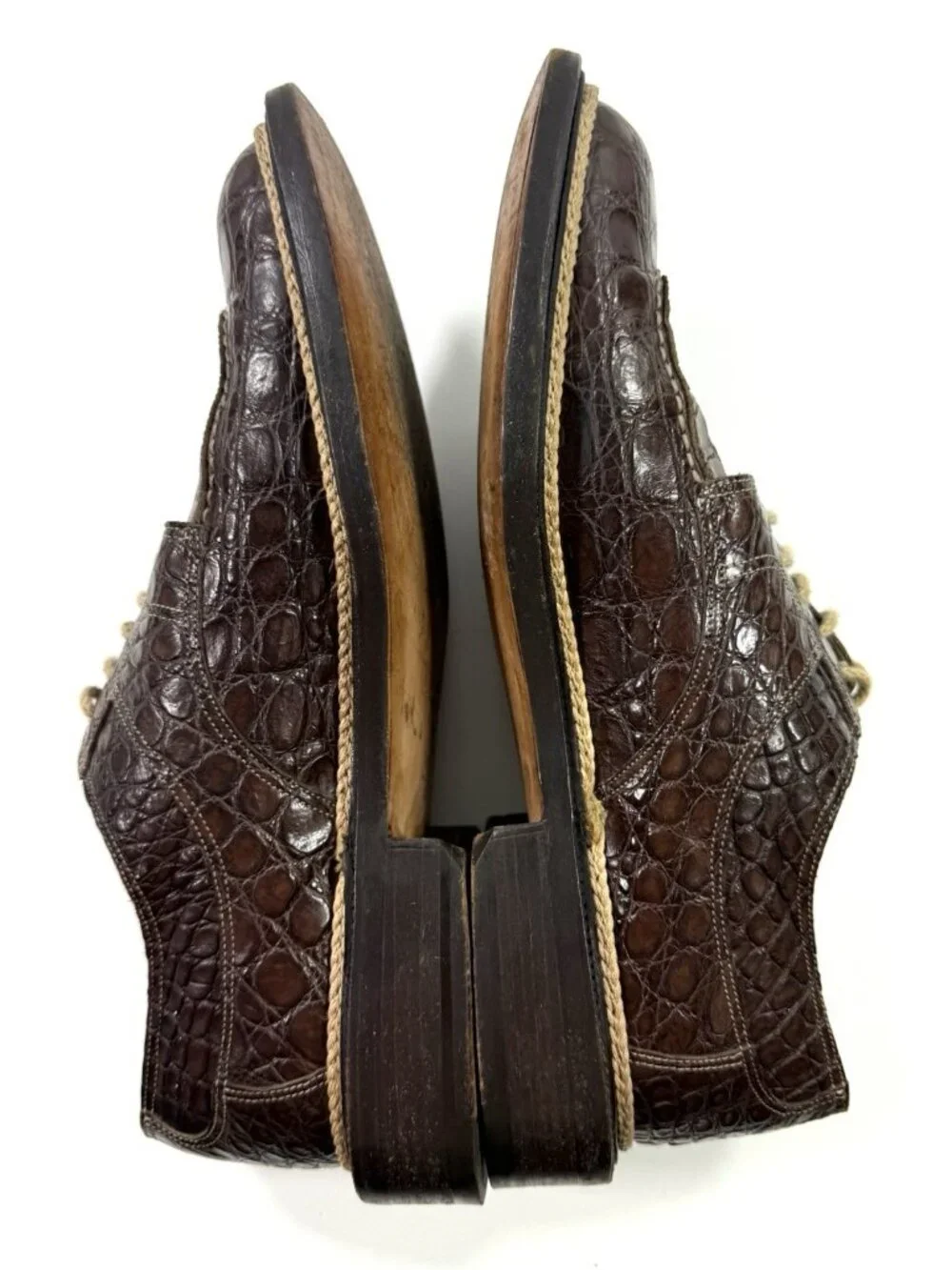 Vintage Cole Haan Genuine Crocodile Oxford Dress Shoes Size 10.5 D Made In Italy